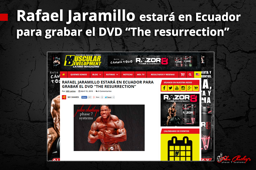 Rafael Jaramillo estará en Ecuador para grabar el Dvd “The Resurrection”